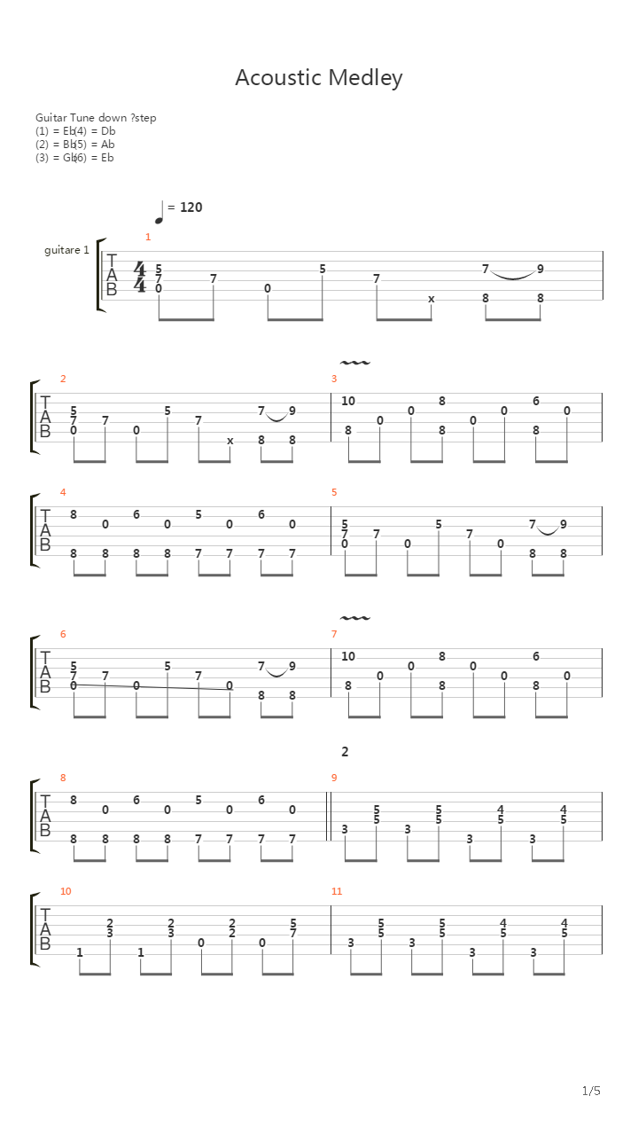 Acoustic Medley吉他谱