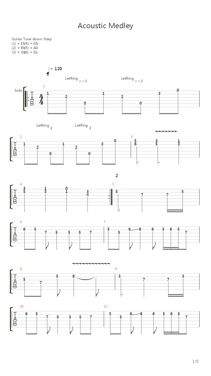 Acoustic Medley吉他谱