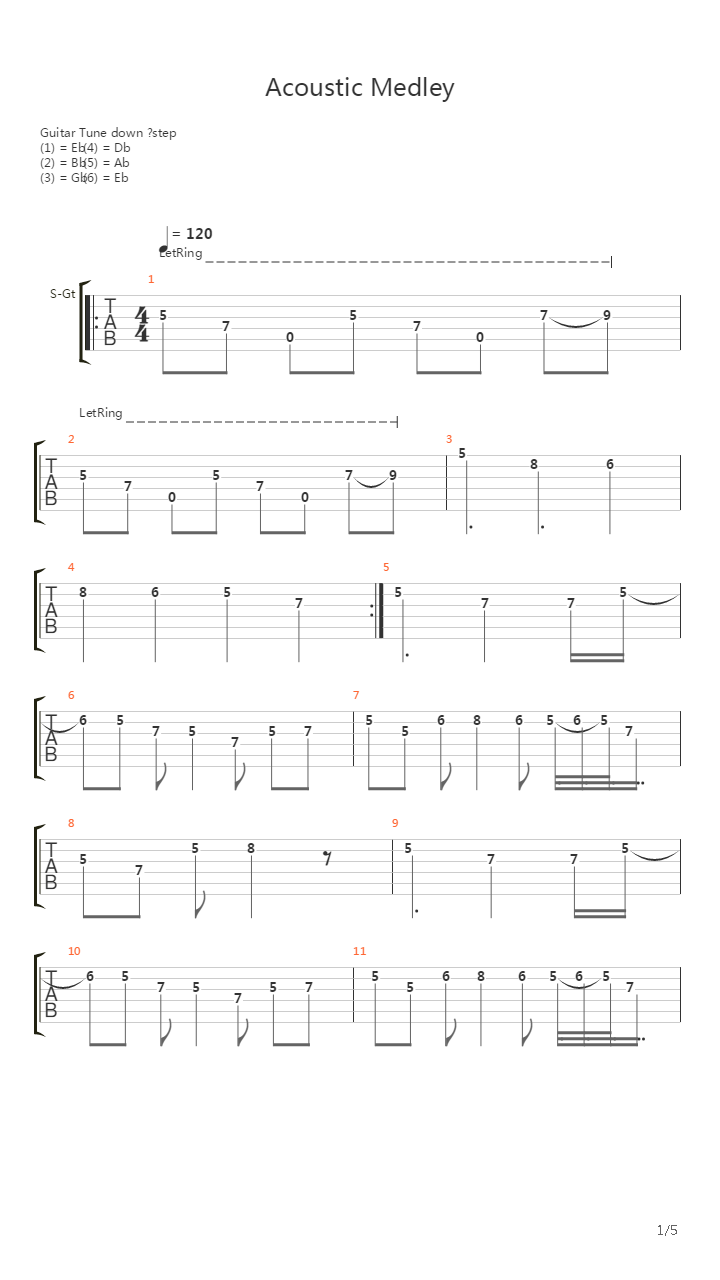 Acoustic Medley吉他谱