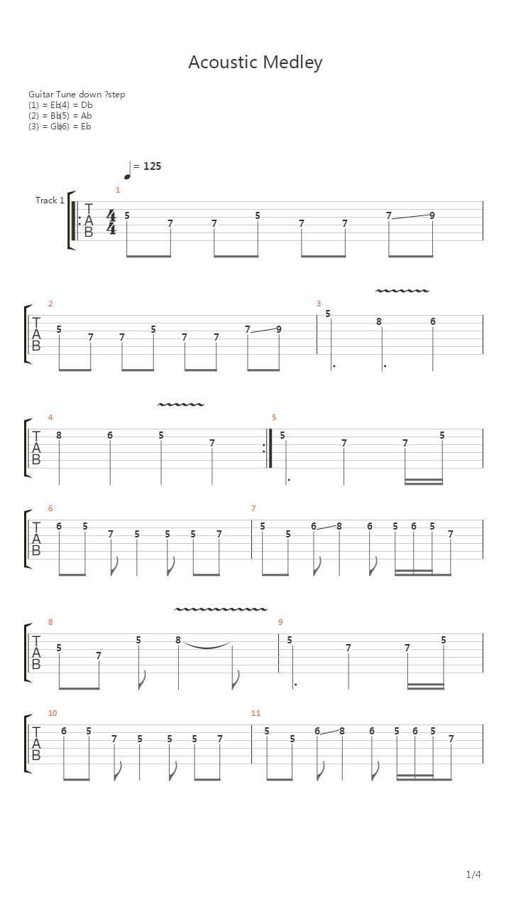 Acoustic Medley吉他谱