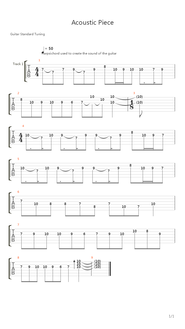 Acoustic Piece吉他谱