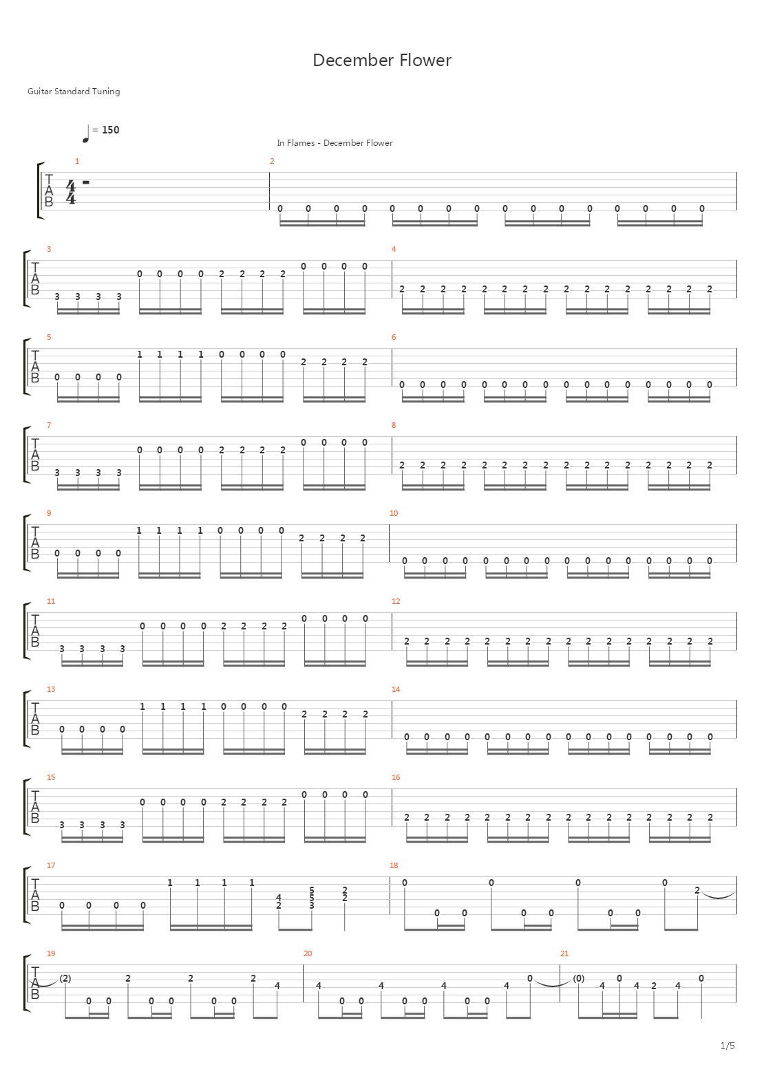 December Flower吉他谱