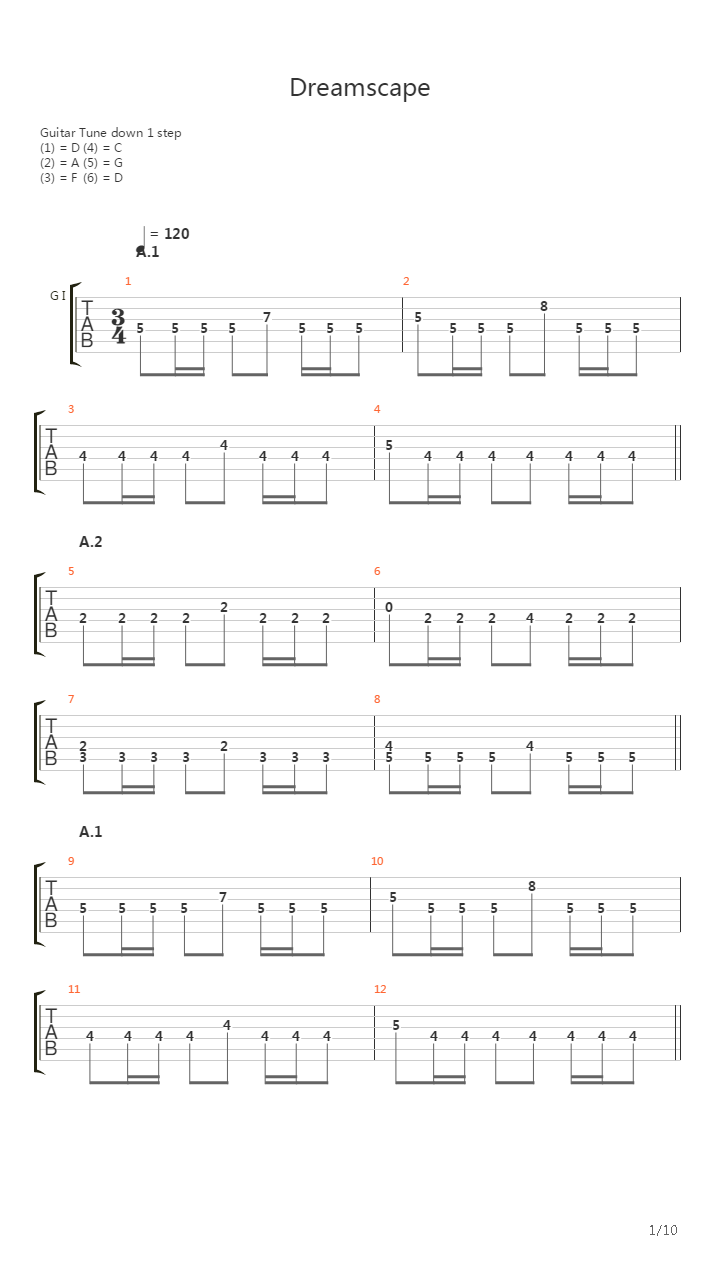 Dreamscape吉他谱