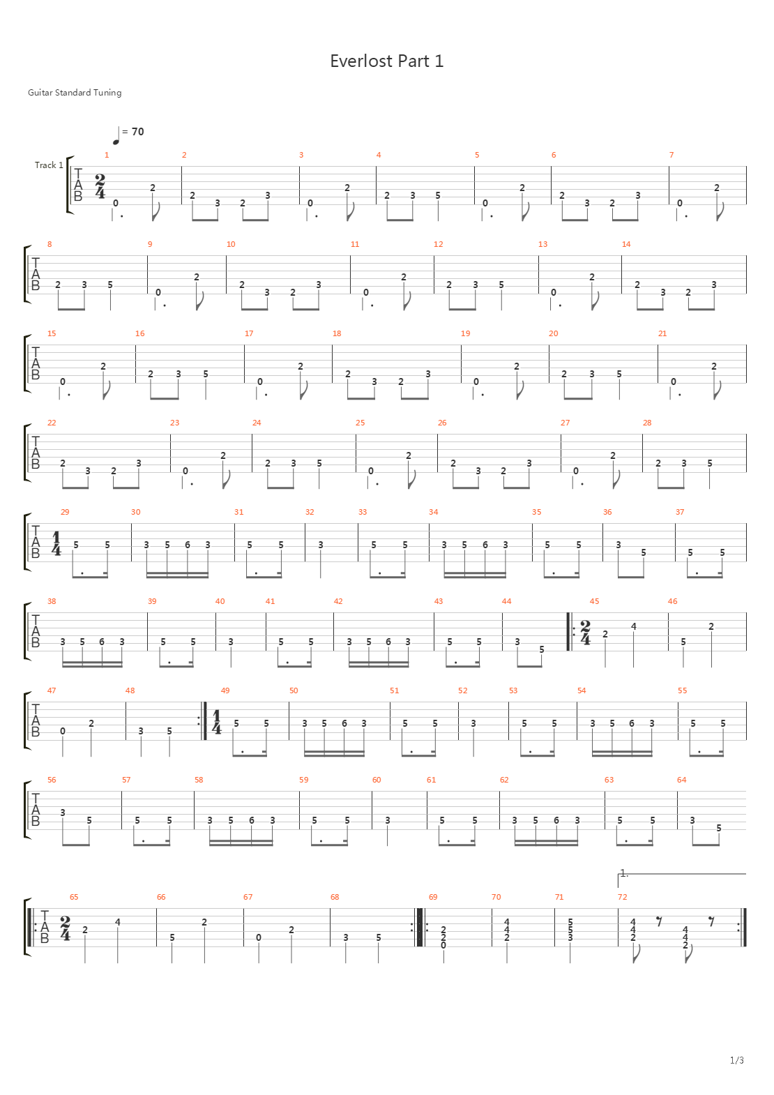 Everlost Part 1吉他谱
