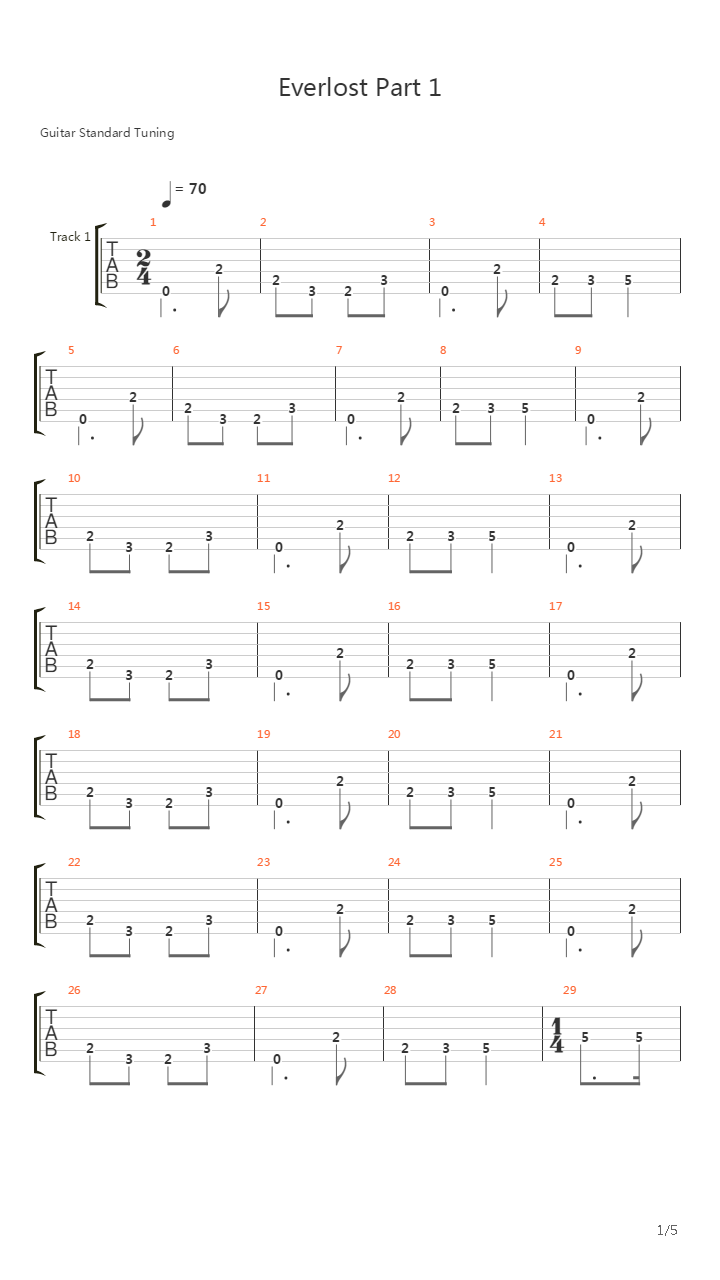 Everlost Part 1吉他谱