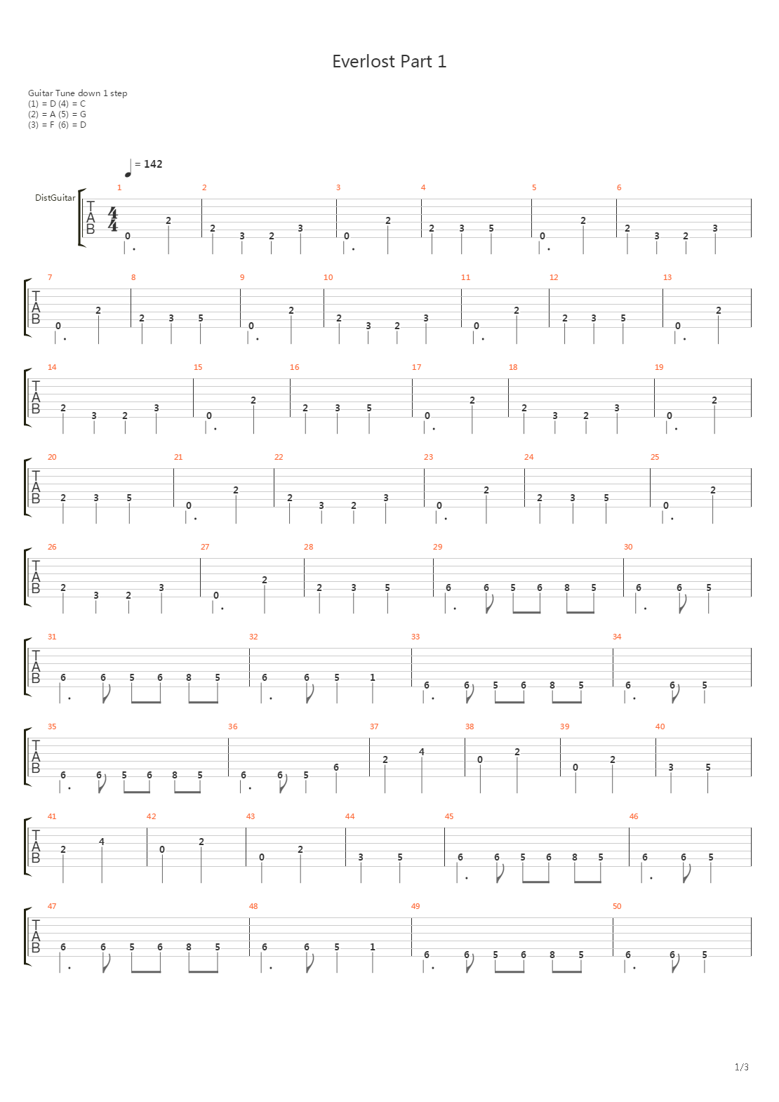 Everlost Part 1吉他谱