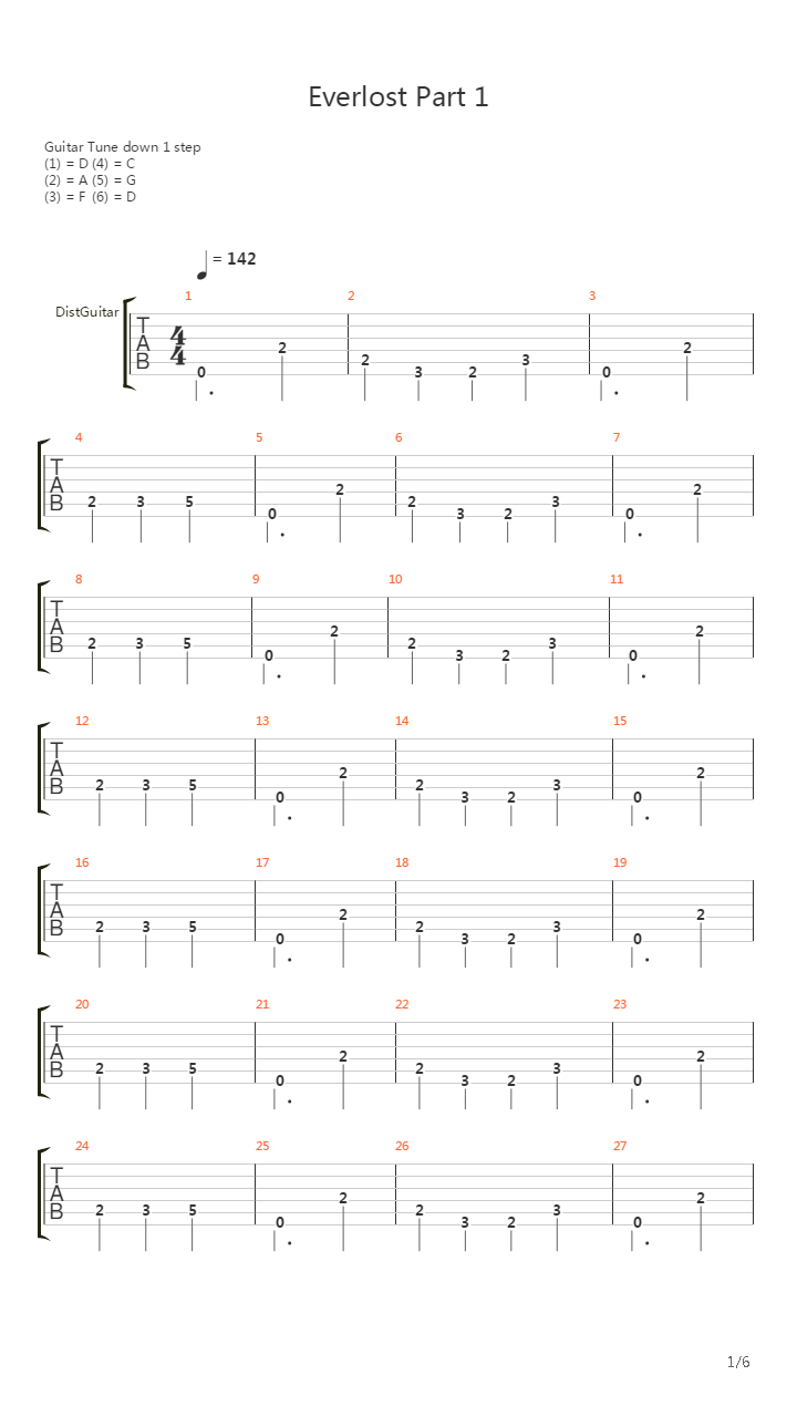 Everlost Part 1吉他谱