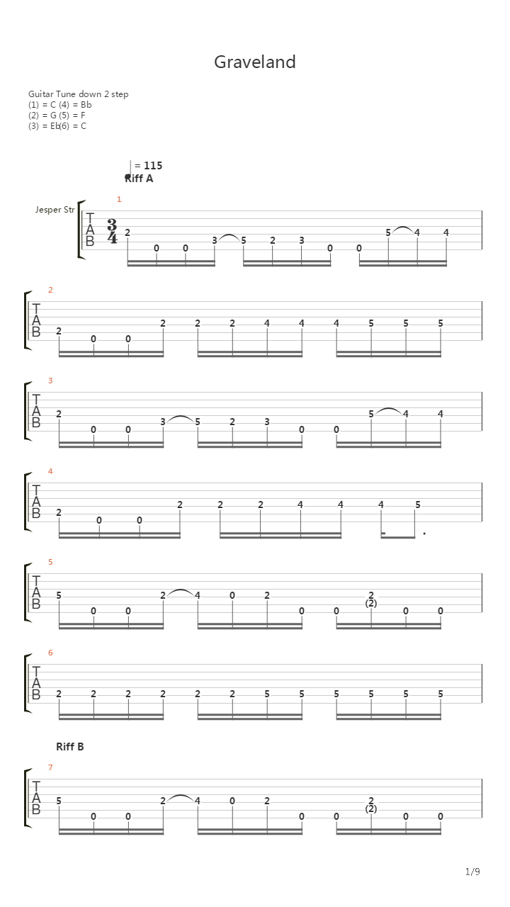 Graveland吉他谱