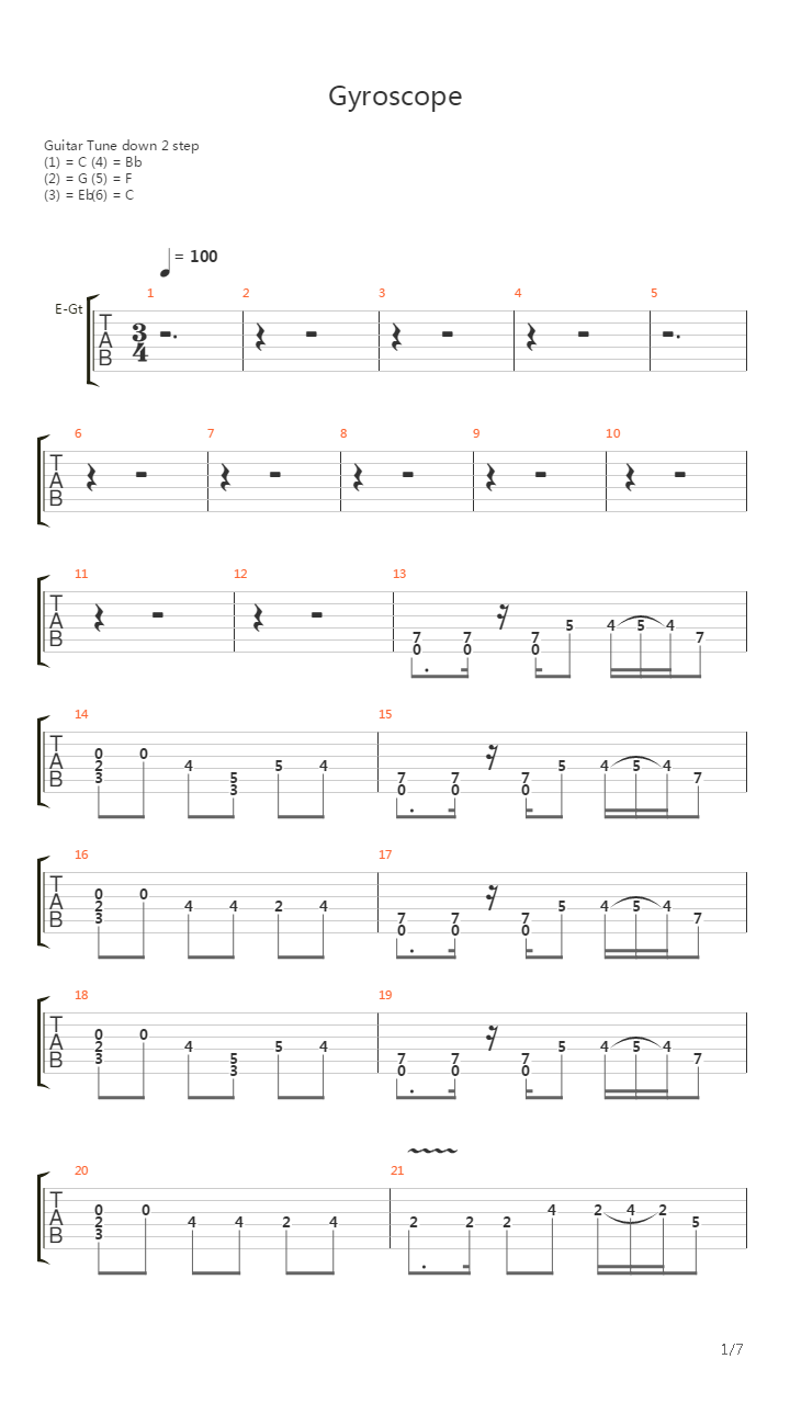Gyroscope吉他谱