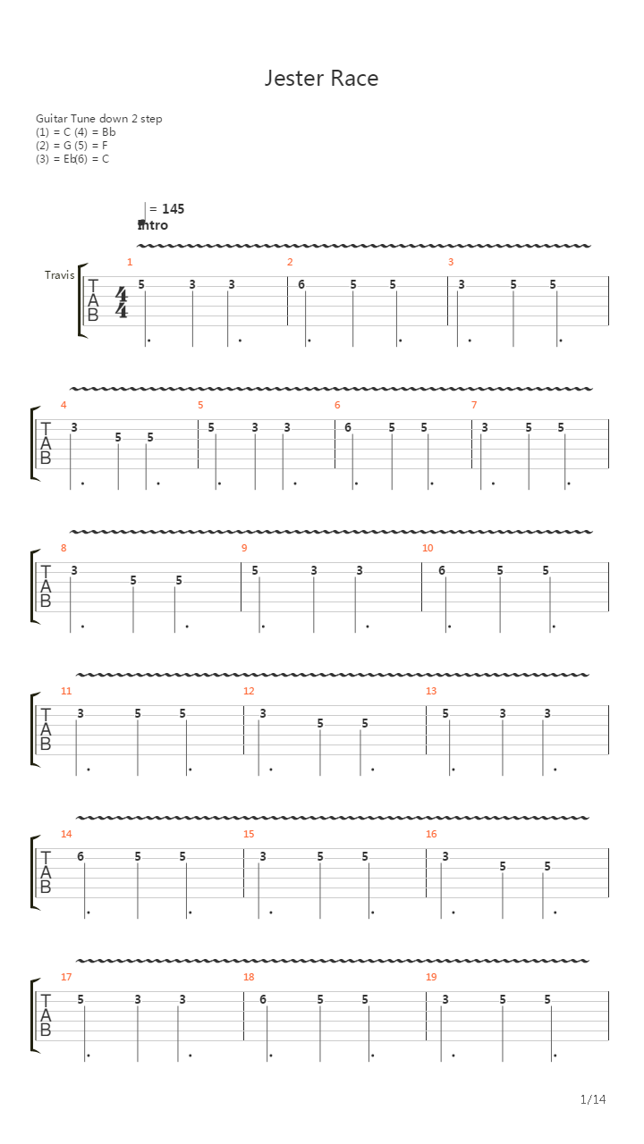 Jester Race吉他谱