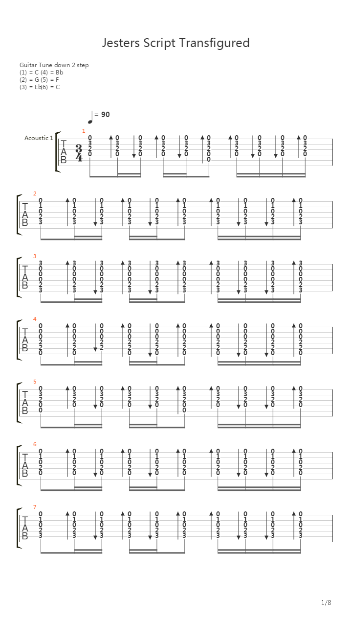 Jesters Script Transfigured吉他谱