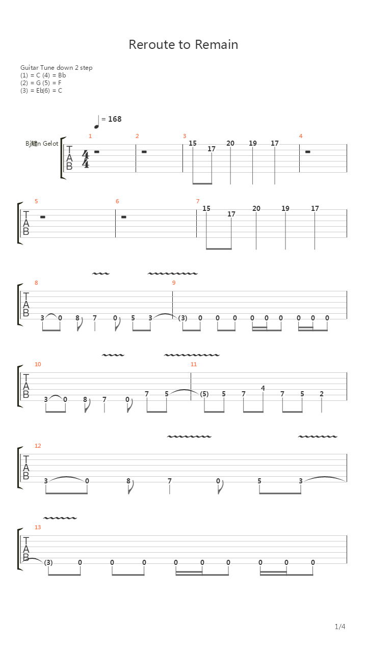 Reroute to Remain吉他谱