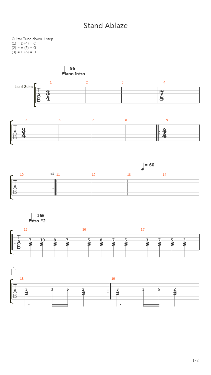Stand Ablaze吉他谱