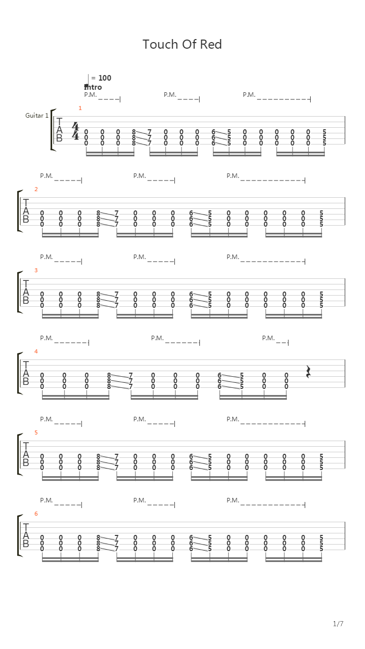 Touch Of Red吉他谱