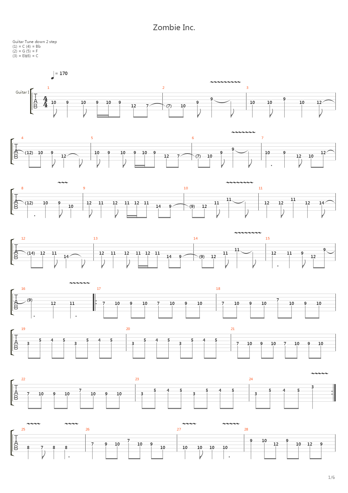 Zombie Inc.吉他谱