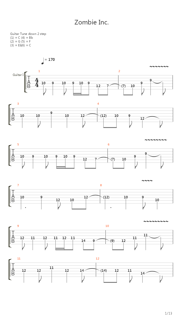 Zombie Inc.吉他谱