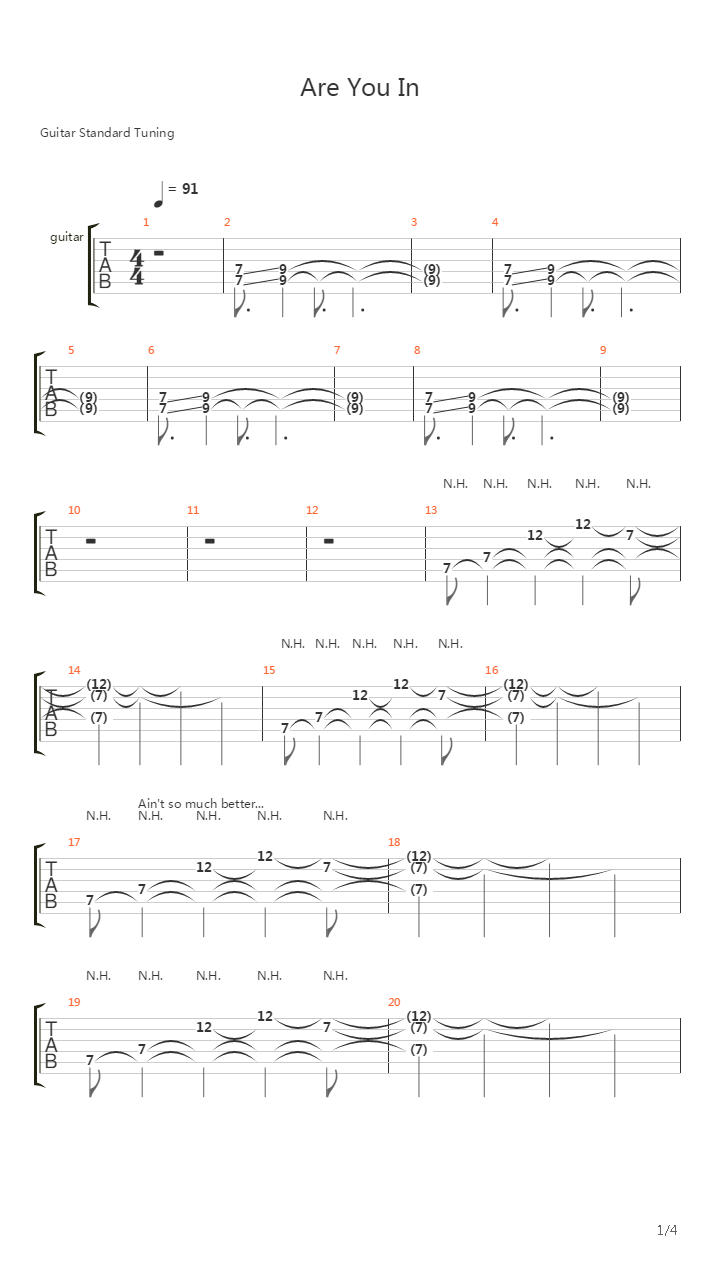 Are you In吉他谱