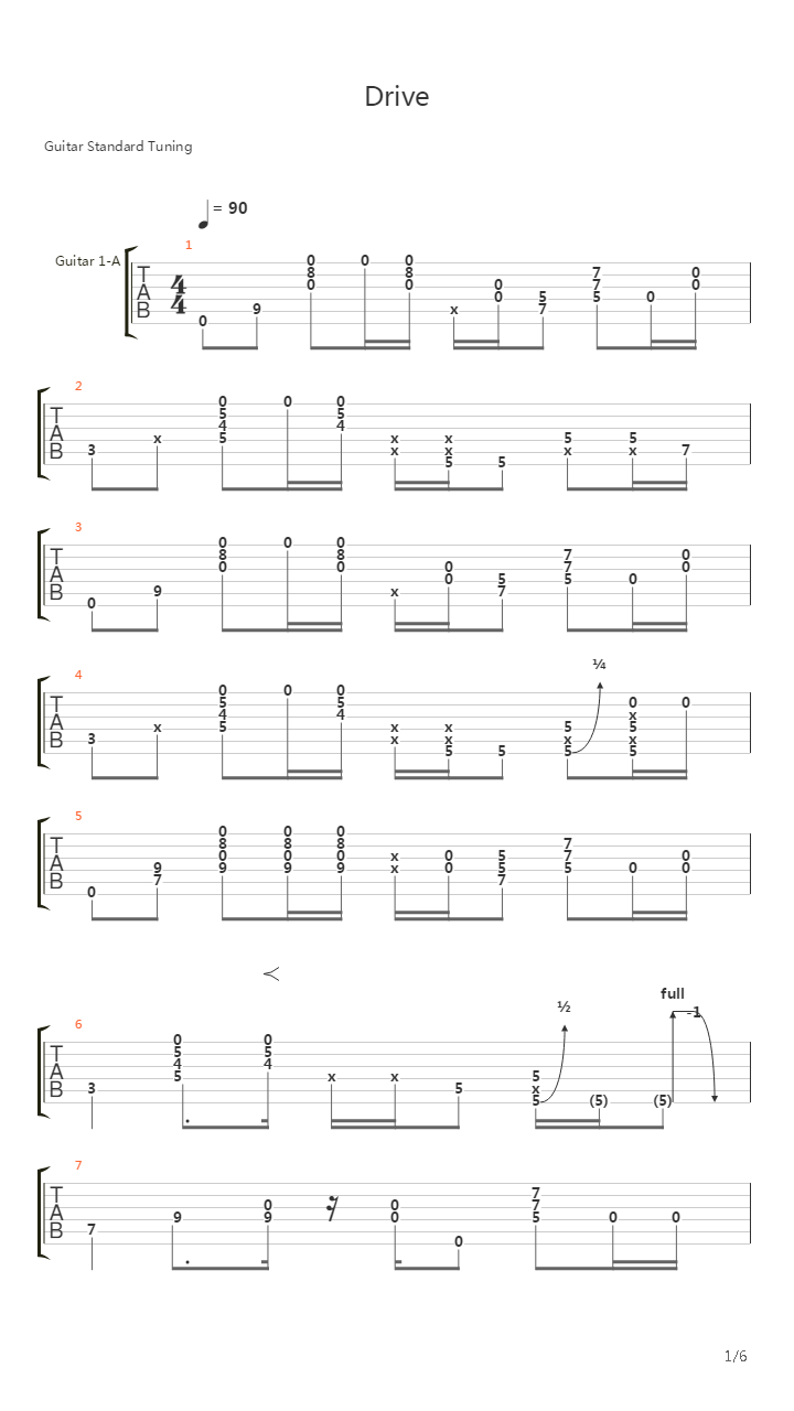 Drive吉他谱