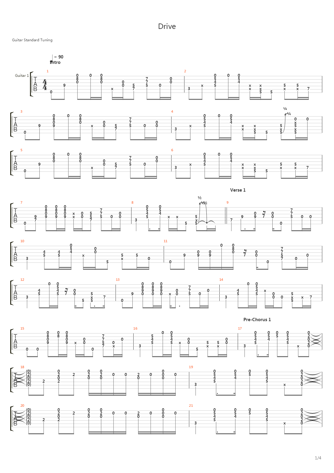 Drive吉他谱