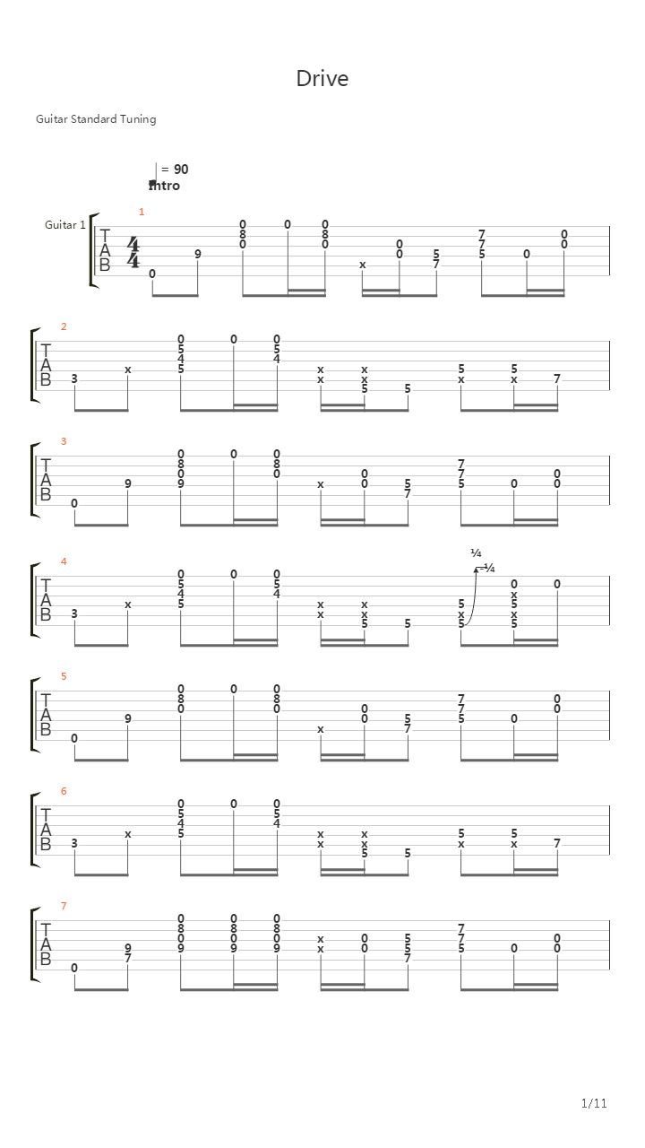 Drive吉他谱
