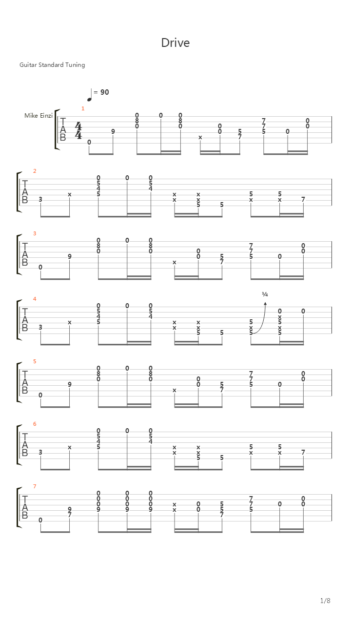 Drive吉他谱