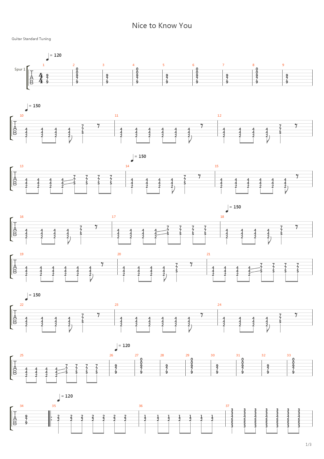 Nice to Know You吉他谱