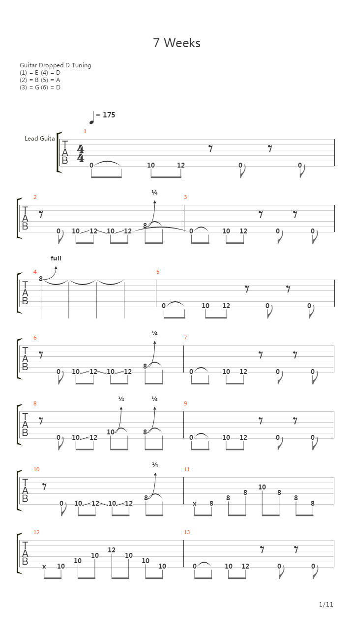 7 Weeks吉他谱