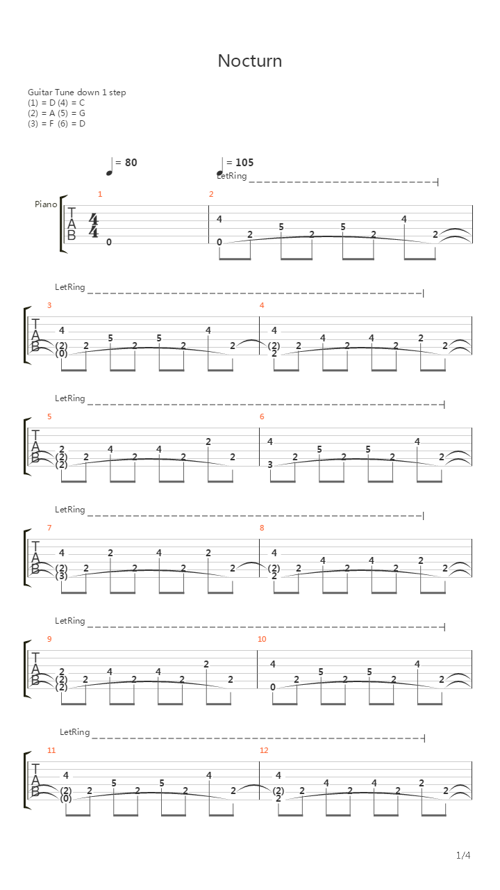Nocturne吉他谱