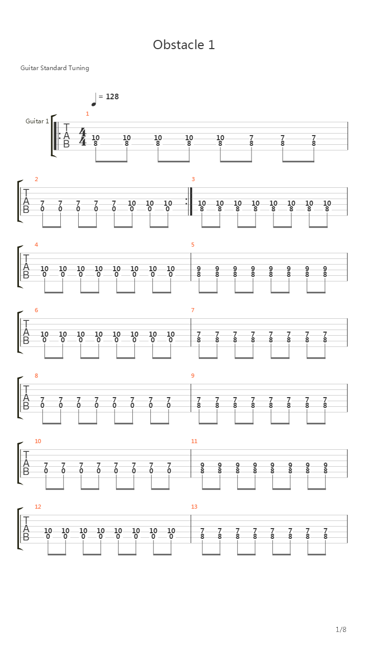 Obstacle 1吉他谱