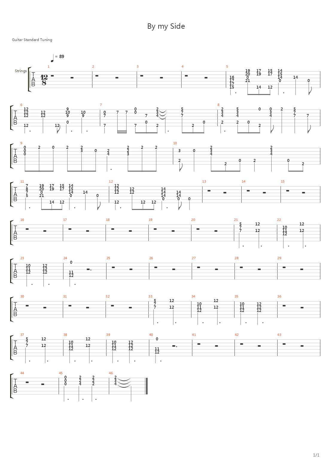 By My Side吉他谱