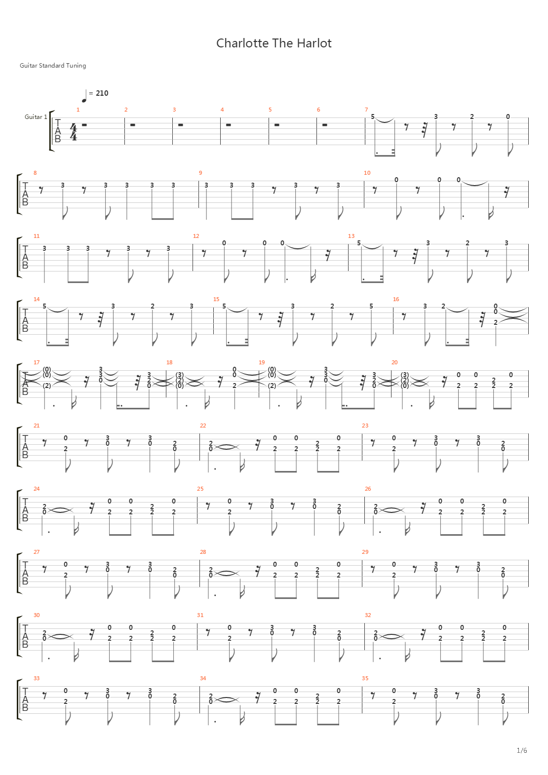Charlotte The Harlot吉他谱