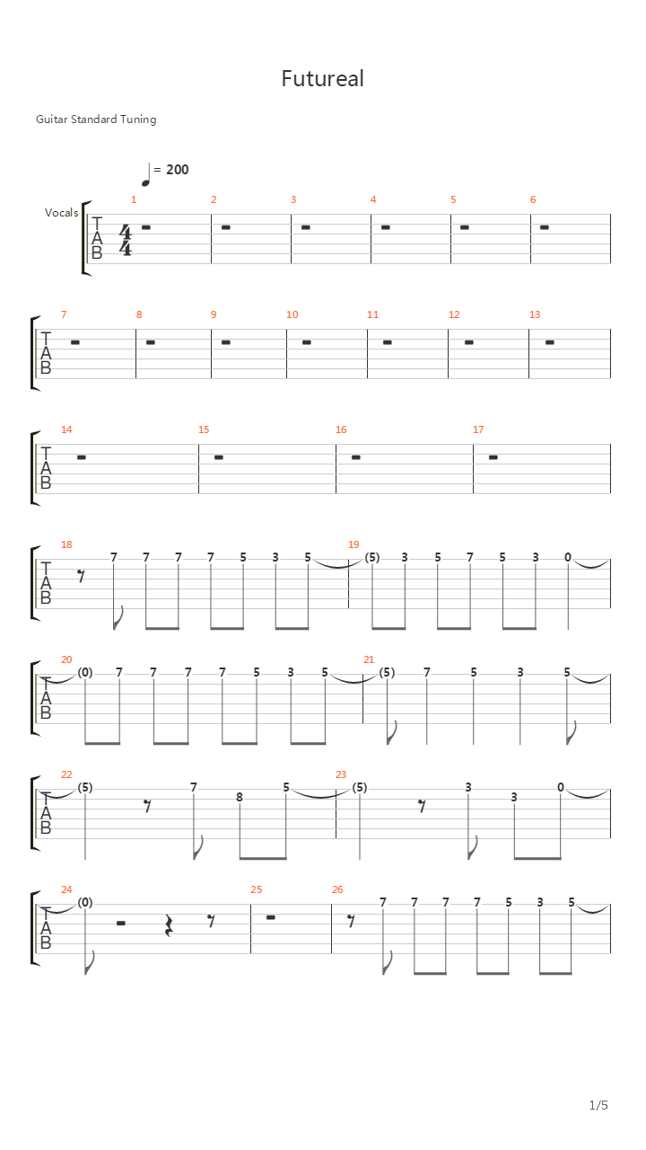 Futureal吉他谱