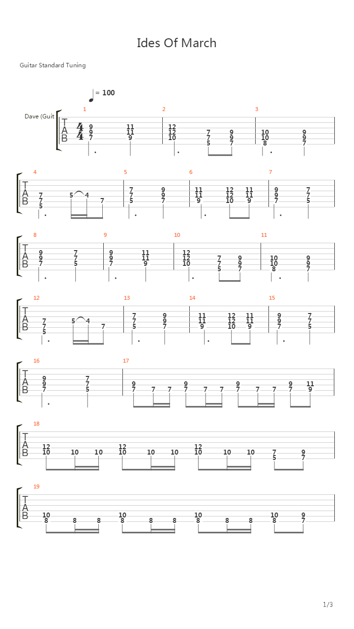Ides Of March吉他谱