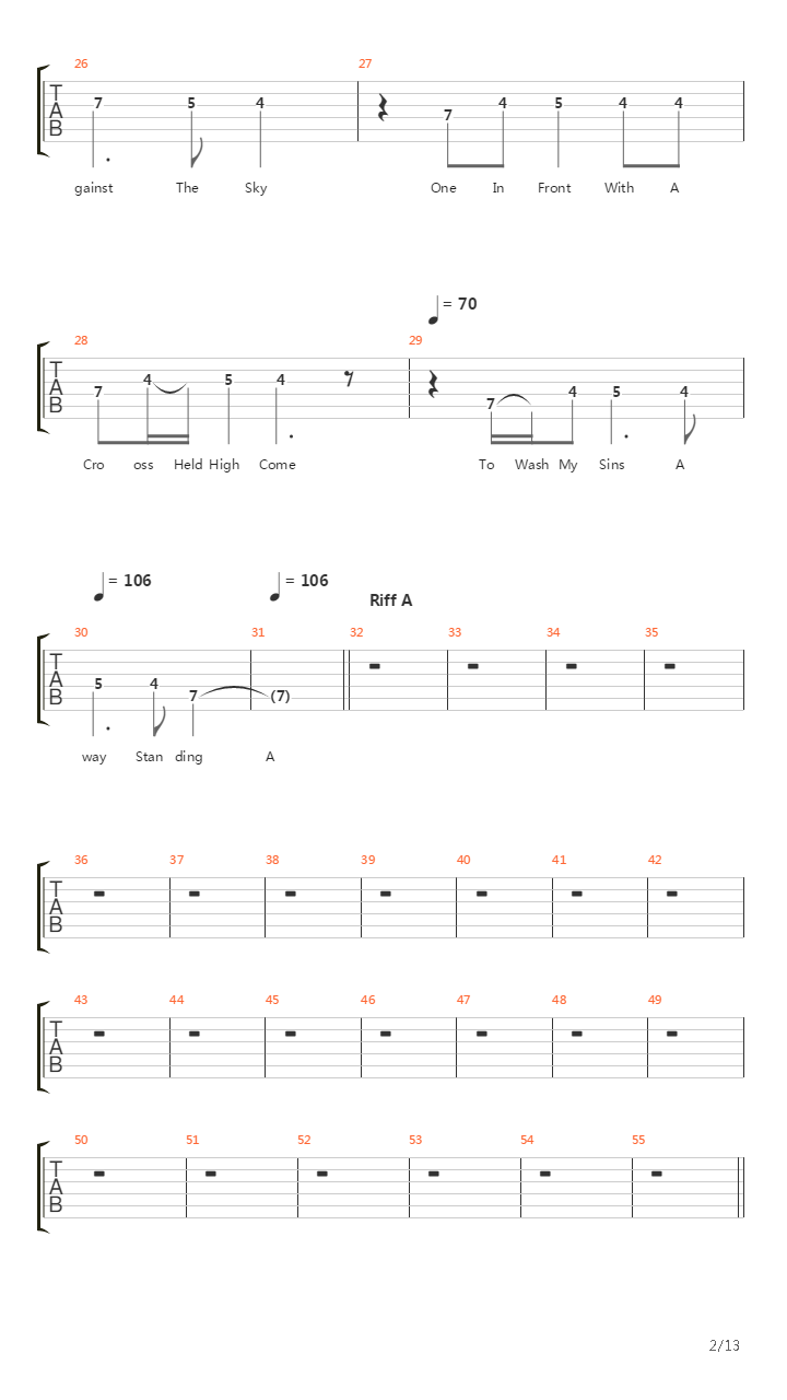 Sign Of The Cross吉他谱