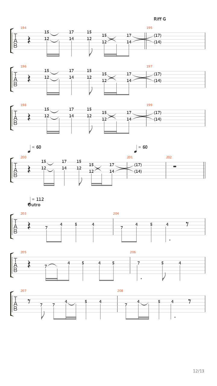 Sign Of The Cross吉他谱