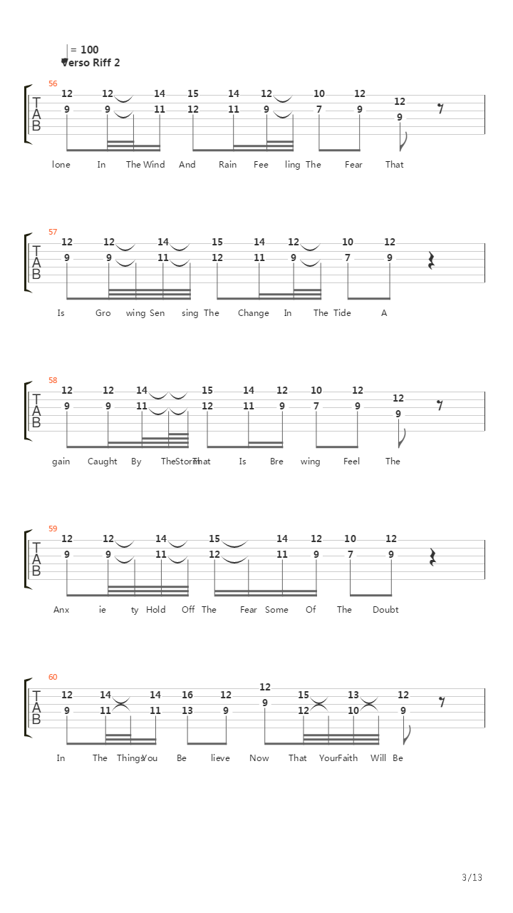 Sign Of The Cross吉他谱