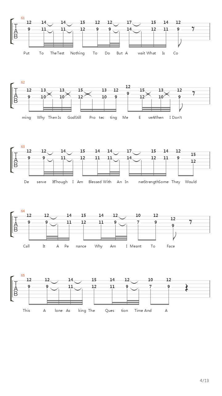 Sign Of The Cross吉他谱