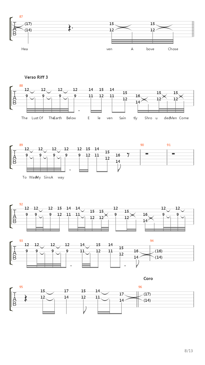 Sign Of The Cross吉他谱