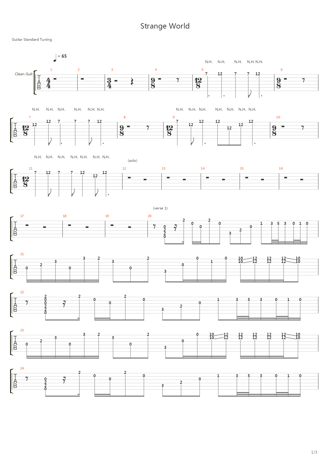 Strange World吉他谱