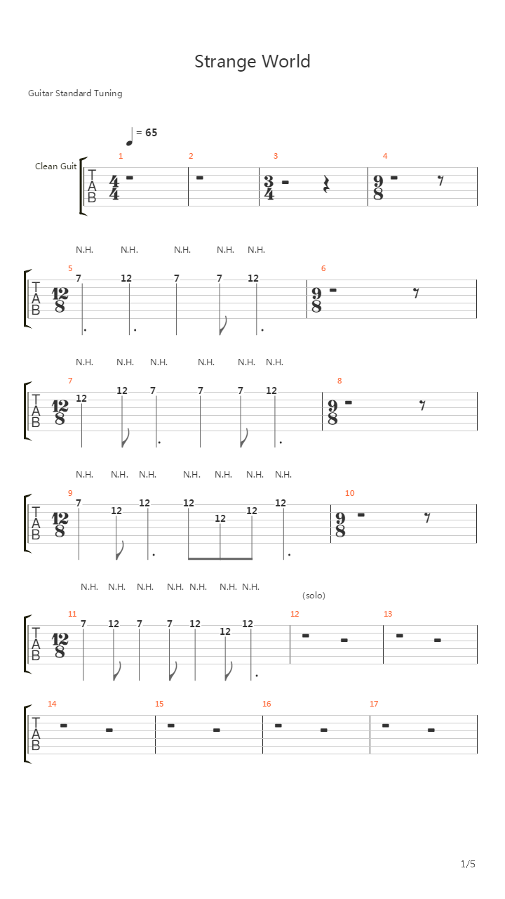 Strange World吉他谱