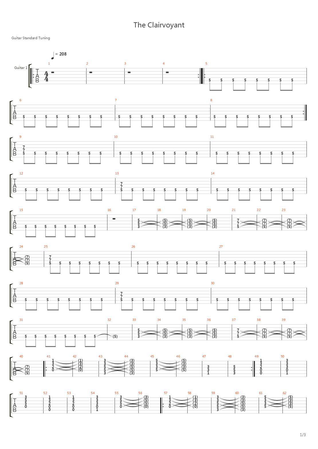 The Clairvoyant吉他谱