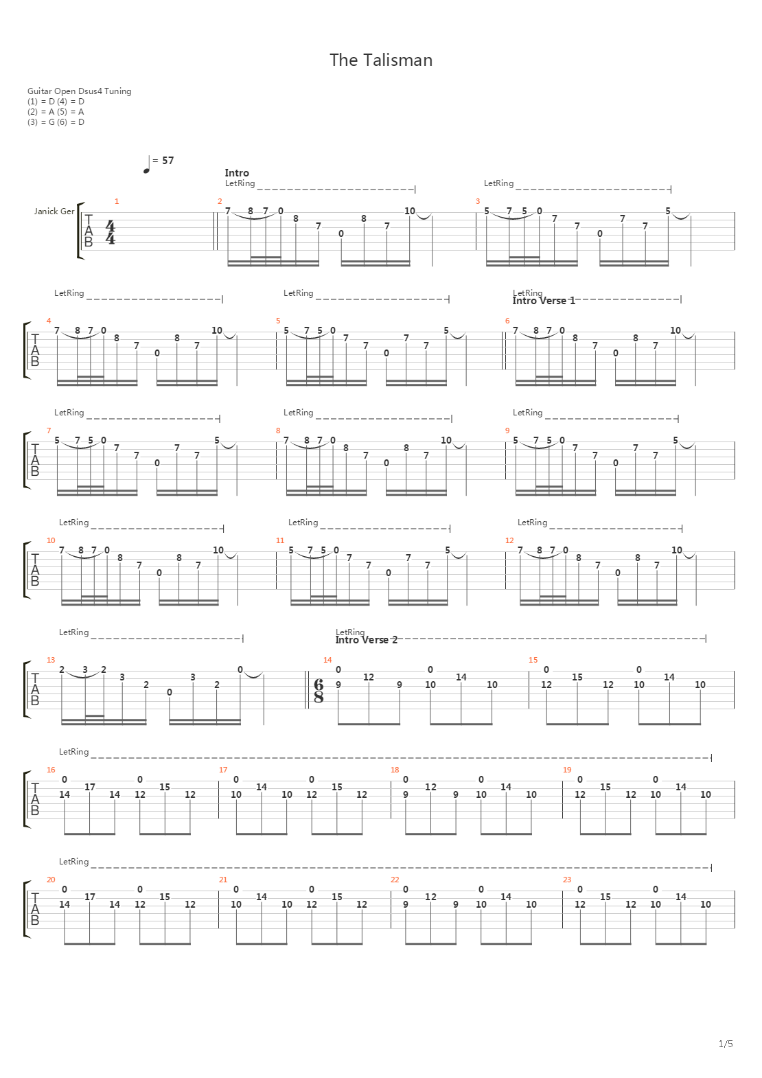 The Talisman吉他谱