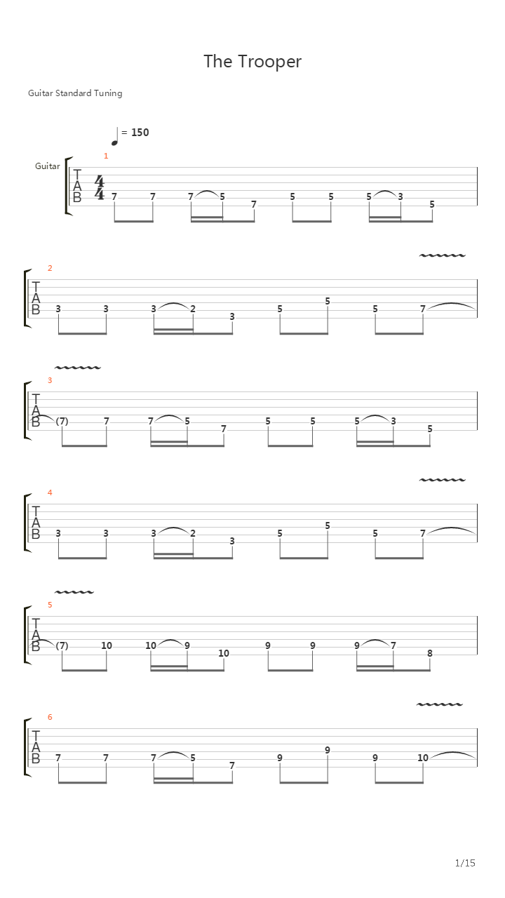 The Trooper吉他谱