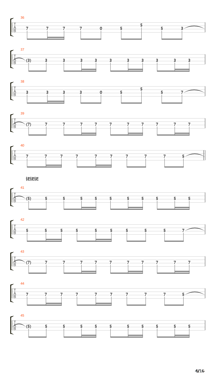 The Trooper (Bass Line)吉他谱