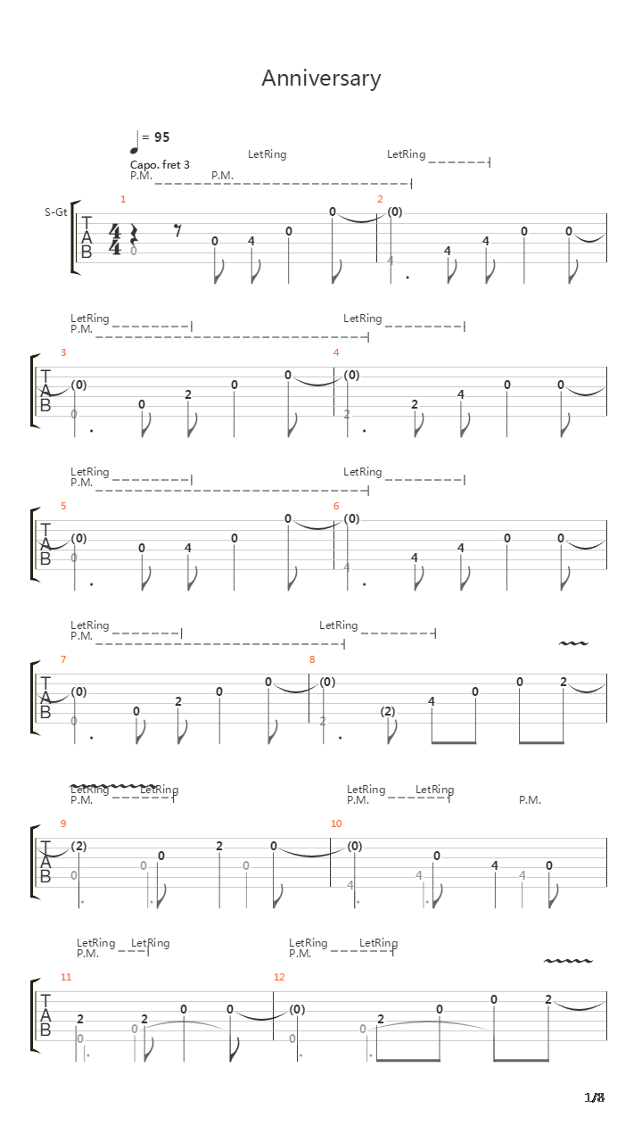 Anniversary吉他谱