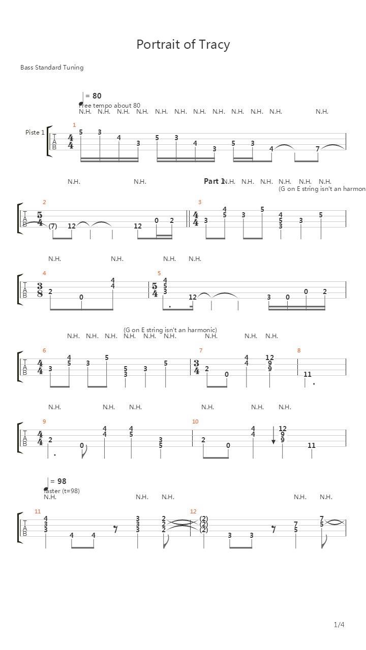 Portait Of Tracy吉他谱