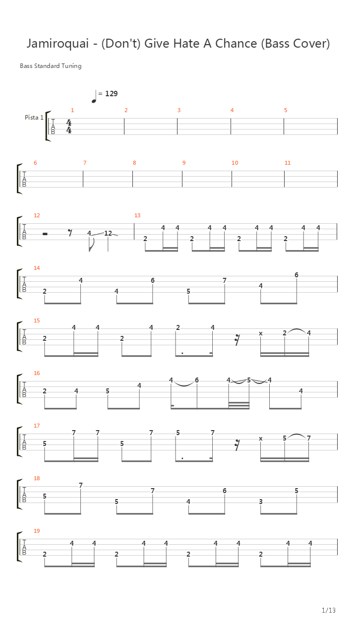Give Hate A Chance (Bass Cover)吉他谱