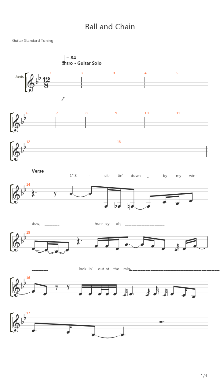 Ball And Chain吉他谱