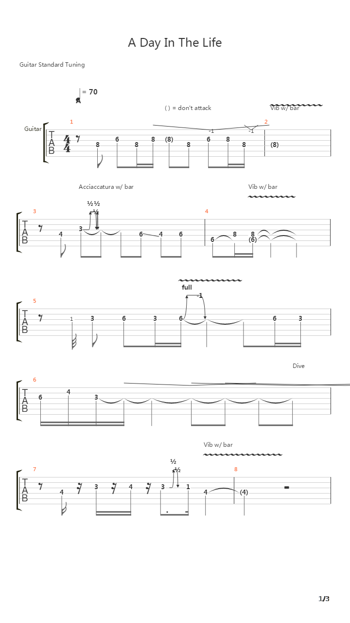 A Day In The Life (Intro)吉他谱