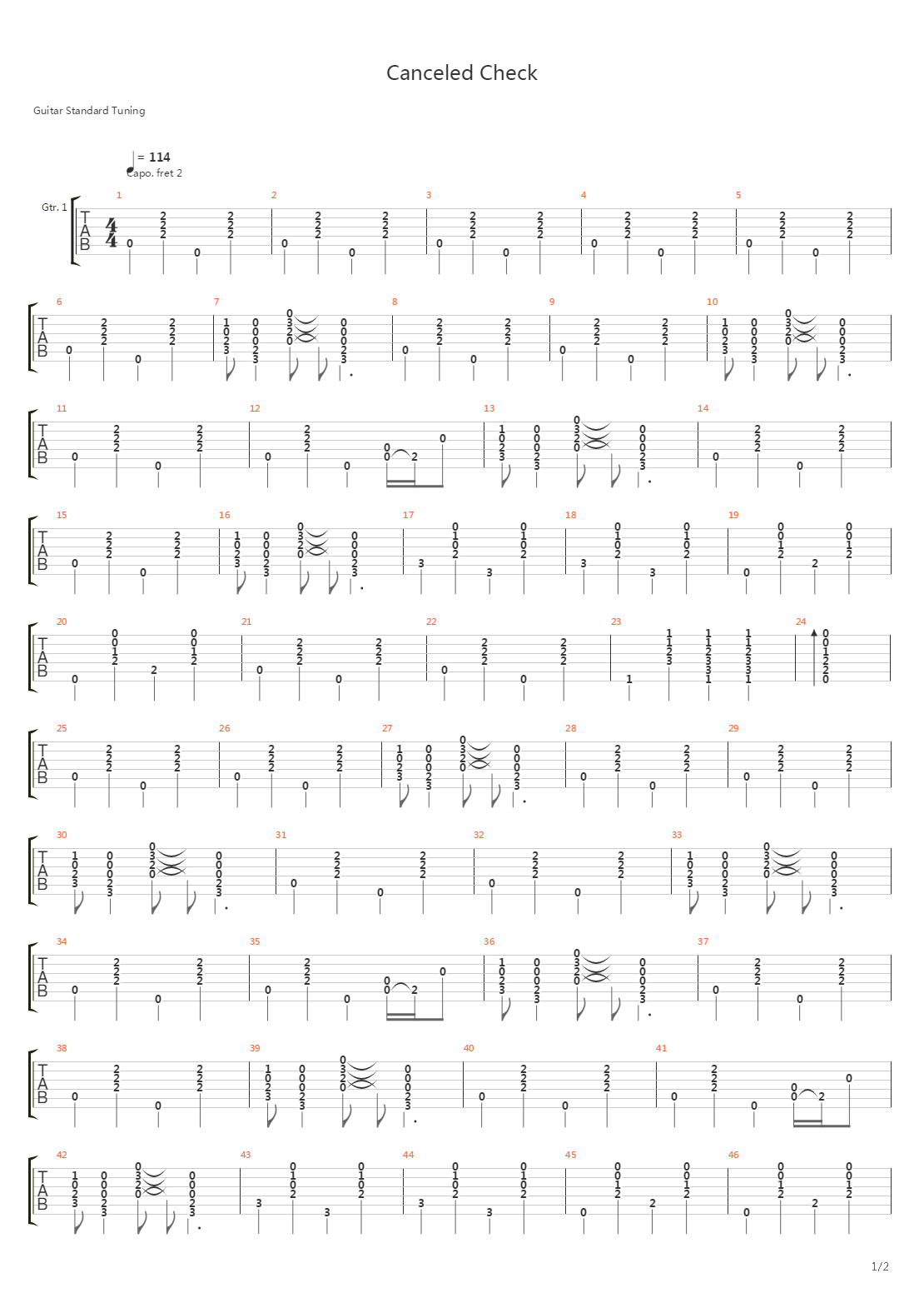 Canceled Check吉他谱